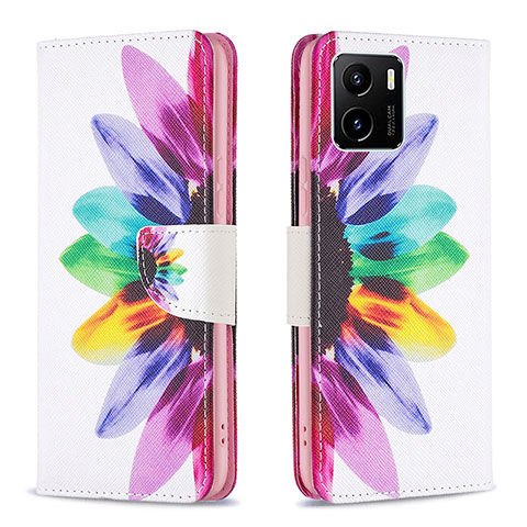 Custodia Portafoglio In Pelle Fantasia Modello Cover con Supporto B01F per Vivo iQOO U5x Multicolore