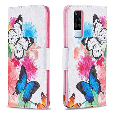 Custodia Portafoglio In Pelle Fantasia Modello Cover con Supporto B01F per Vivo Y53s 4G Colorato