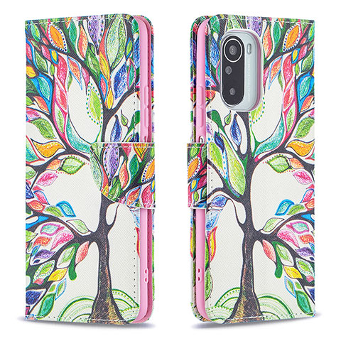 Custodia Portafoglio In Pelle Fantasia Modello Cover con Supporto B01F per Xiaomi Mi 11i 5G Verde