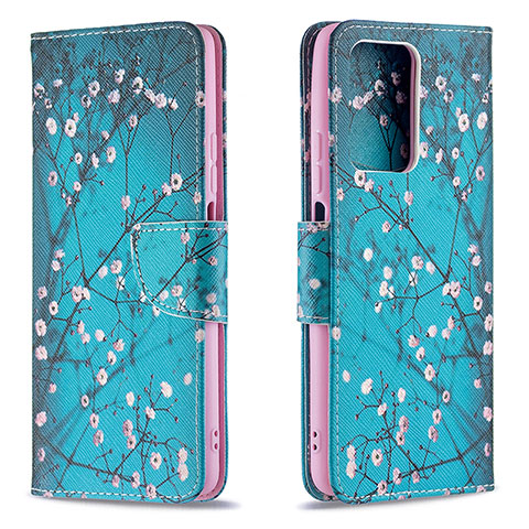 Custodia Portafoglio In Pelle Fantasia Modello Cover con Supporto B01F per Xiaomi Mi 11T 5G Ciano