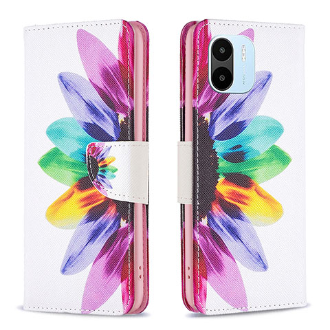 Custodia Portafoglio In Pelle Fantasia Modello Cover con Supporto B01F per Xiaomi Poco C51 Multicolore