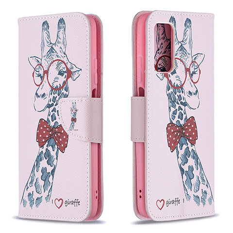 Custodia Portafoglio In Pelle Fantasia Modello Cover con Supporto B01F per Xiaomi Poco M3 Rosa