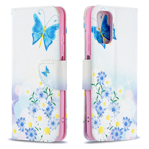 Custodia Portafoglio In Pelle Fantasia Modello Cover con Supporto B01F per Xiaomi Poco M5S Blu