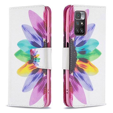 Custodia Portafoglio In Pelle Fantasia Modello Cover con Supporto B01F per Xiaomi Redmi 10 (2022) Multicolore