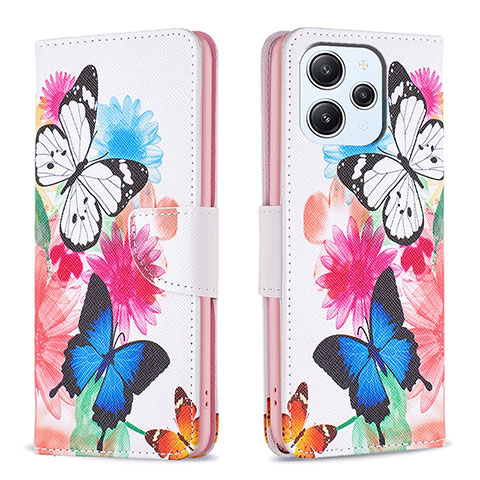 Custodia Portafoglio In Pelle Fantasia Modello Cover con Supporto B01F per Xiaomi Redmi 12 4G Colorato