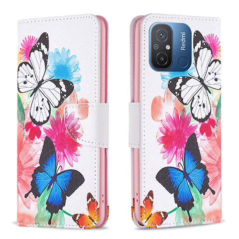 Custodia Portafoglio In Pelle Fantasia Modello Cover con Supporto B01F per Xiaomi Redmi 12C 4G Colorato