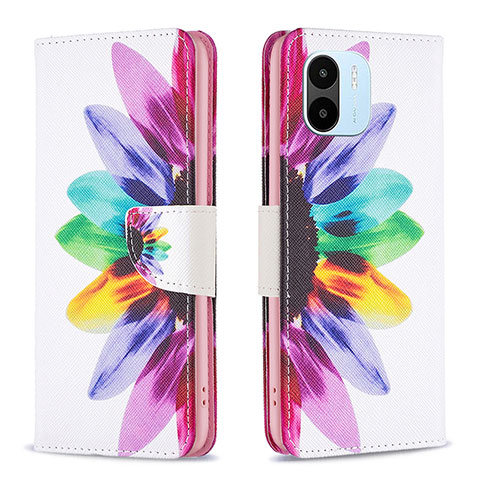 Custodia Portafoglio In Pelle Fantasia Modello Cover con Supporto B01F per Xiaomi Redmi A2 Multicolore