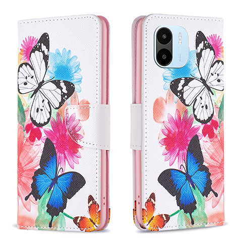 Custodia Portafoglio In Pelle Fantasia Modello Cover con Supporto B01F per Xiaomi Redmi A2 Plus Colorato