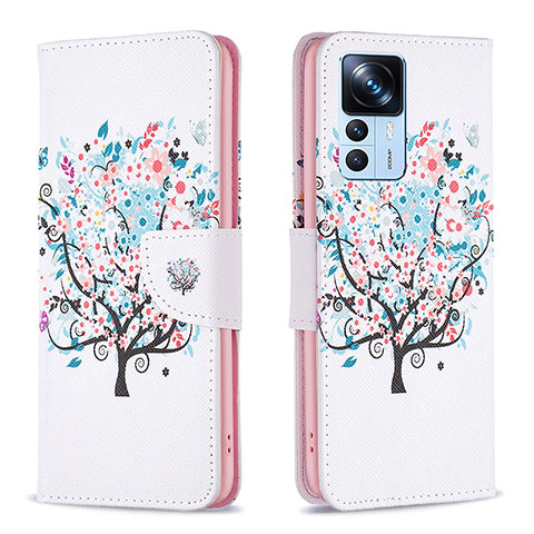 Custodia Portafoglio In Pelle Fantasia Modello Cover con Supporto B01F per Xiaomi Redmi K50 Ultra 5G Bianco