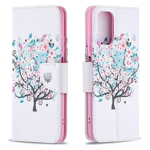 Custodia Portafoglio In Pelle Fantasia Modello Cover con Supporto B01F per Xiaomi Redmi Note 10 4G Bianco