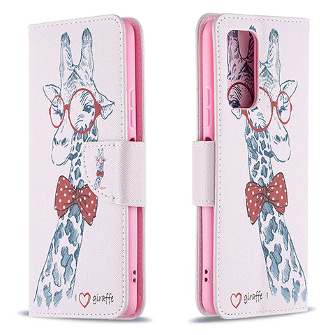 Custodia Portafoglio In Pelle Fantasia Modello Cover con Supporto B01F per Xiaomi Redmi Note 10 Pro 4G Rosa