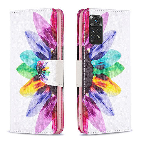 Custodia Portafoglio In Pelle Fantasia Modello Cover con Supporto B01F per Xiaomi Redmi Note 11 4G (2022) Multicolore