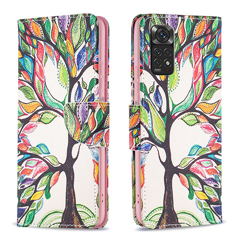 Custodia Portafoglio In Pelle Fantasia Modello Cover con Supporto B01F per Xiaomi Redmi Note 11 4G (2022) Verde