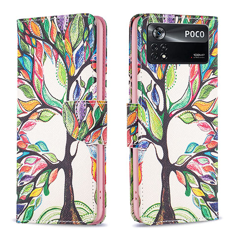 Custodia Portafoglio In Pelle Fantasia Modello Cover con Supporto B01F per Xiaomi Redmi Note 11E Pro 5G Verde