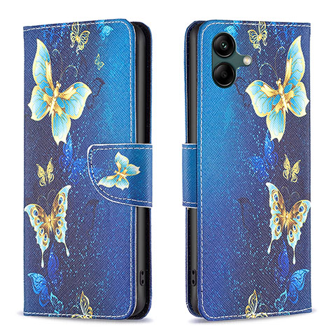 Custodia Portafoglio In Pelle Fantasia Modello Cover con Supporto B03F per Samsung Galaxy A04 4G Cielo Blu