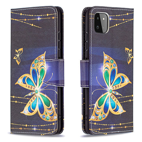 Custodia Portafoglio In Pelle Fantasia Modello Cover con Supporto B03F per Samsung Galaxy A22s 5G Nero