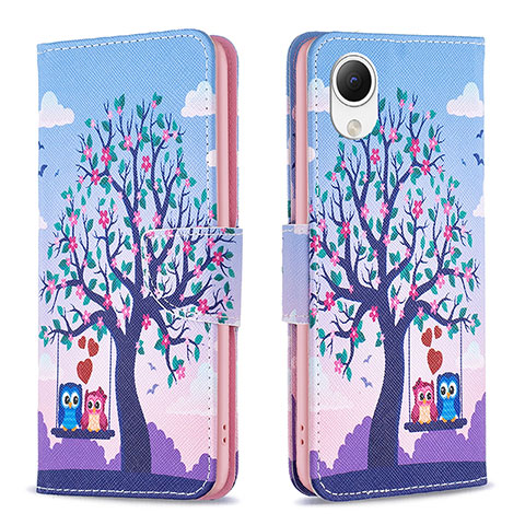 Custodia Portafoglio In Pelle Fantasia Modello Cover con Supporto B03F per Samsung Galaxy A23 5G SC-56C Lavanda