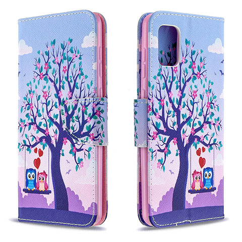 Custodia Portafoglio In Pelle Fantasia Modello Cover con Supporto B03F per Samsung Galaxy A31 Lavanda