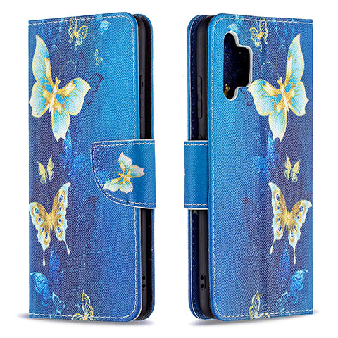 Custodia Portafoglio In Pelle Fantasia Modello Cover con Supporto B03F per Samsung Galaxy A32 4G Cielo Blu