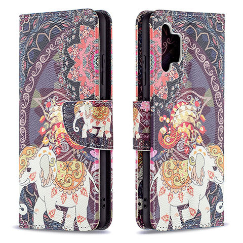 Custodia Portafoglio In Pelle Fantasia Modello Cover con Supporto B03F per Samsung Galaxy A32 4G Marrone