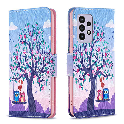 Custodia Portafoglio In Pelle Fantasia Modello Cover con Supporto B03F per Samsung Galaxy A33 5G Lavanda