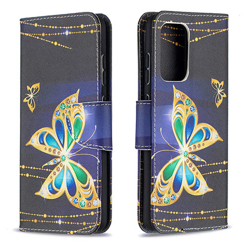 Custodia Portafoglio In Pelle Fantasia Modello Cover con Supporto B03F per Samsung Galaxy A52 4G Nero