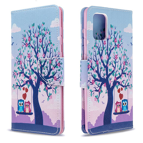 Custodia Portafoglio In Pelle Fantasia Modello Cover con Supporto B03F per Samsung Galaxy A71 4G A715 Lavanda