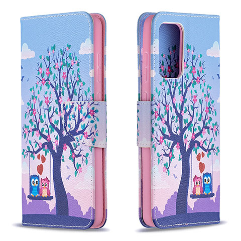 Custodia Portafoglio In Pelle Fantasia Modello Cover con Supporto B03F per Samsung Galaxy A72 4G Lavanda