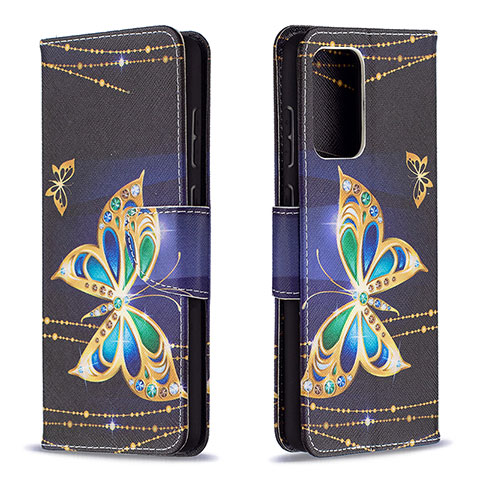 Custodia Portafoglio In Pelle Fantasia Modello Cover con Supporto B03F per Samsung Galaxy A72 4G Nero