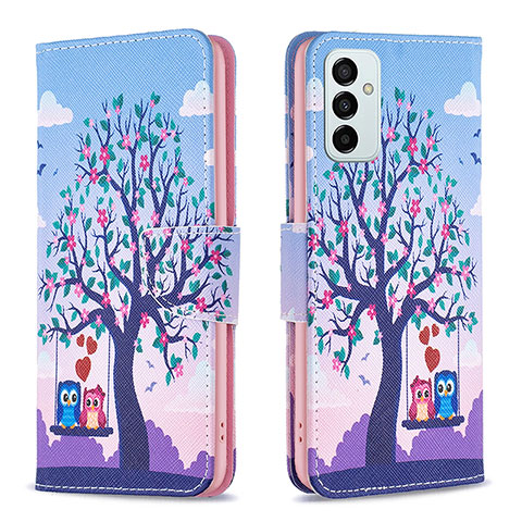 Custodia Portafoglio In Pelle Fantasia Modello Cover con Supporto B03F per Samsung Galaxy M23 5G Lavanda