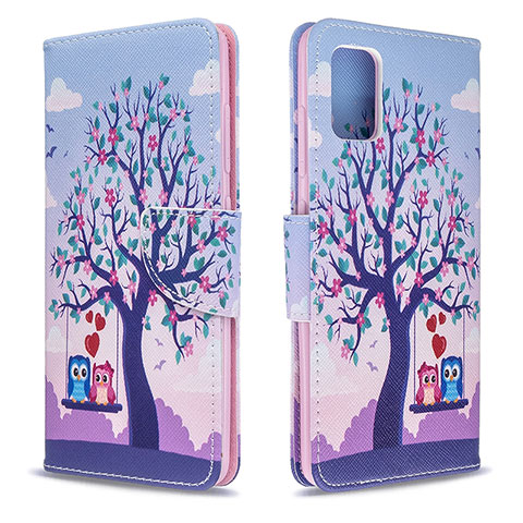 Custodia Portafoglio In Pelle Fantasia Modello Cover con Supporto B03F per Samsung Galaxy M40S Lavanda