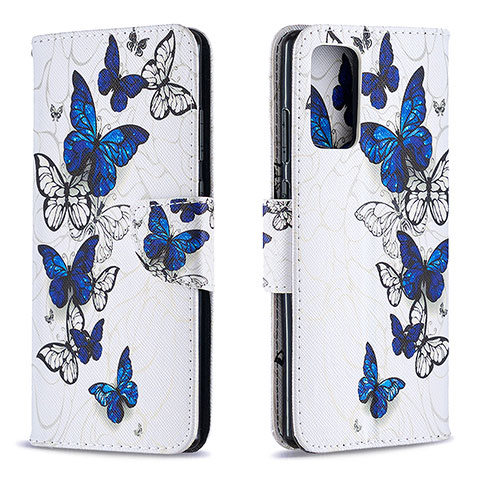 Custodia Portafoglio In Pelle Fantasia Modello Cover con Supporto B03F per Samsung Galaxy Note 20 5G Blu