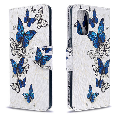 Custodia Portafoglio In Pelle Fantasia Modello Cover con Supporto B03F per Samsung Galaxy S20 5G Blu