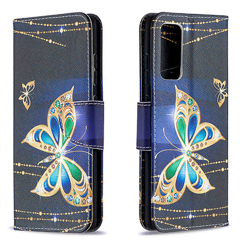 Custodia Portafoglio In Pelle Fantasia Modello Cover con Supporto B03F per Samsung Galaxy S20 FE 4G Nero