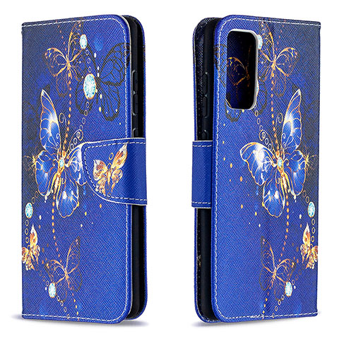 Custodia Portafoglio In Pelle Fantasia Modello Cover con Supporto B03F per Samsung Galaxy S20 FE 5G Blu Notte