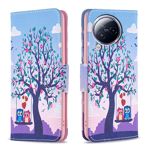 Custodia Portafoglio In Pelle Fantasia Modello Cover con Supporto B03F per Xiaomi Civi 3 5G Lavanda