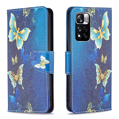 Custodia Portafoglio In Pelle Fantasia Modello Cover con Supporto B03F per Xiaomi Mi 11i 5G (2022) Cielo Blu
