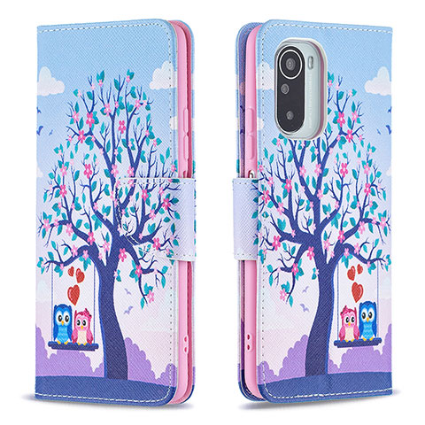 Custodia Portafoglio In Pelle Fantasia Modello Cover con Supporto B03F per Xiaomi Mi 11i 5G Lavanda