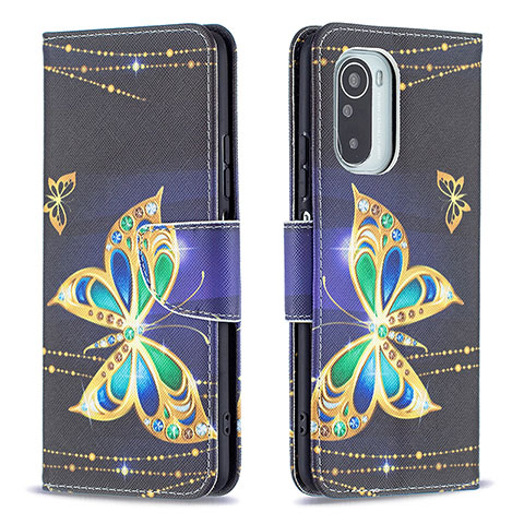 Custodia Portafoglio In Pelle Fantasia Modello Cover con Supporto B03F per Xiaomi Mi 11i 5G Nero