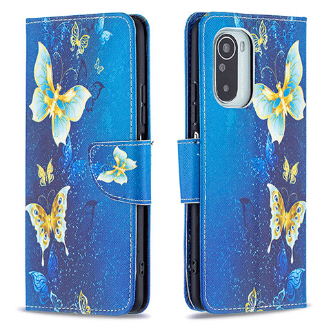 Custodia Portafoglio In Pelle Fantasia Modello Cover con Supporto B03F per Xiaomi Mi 11X 5G Cielo Blu