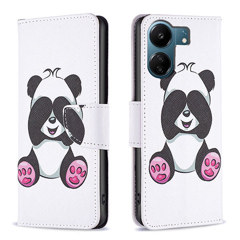 Custodia Portafoglio In Pelle Fantasia Modello Cover con Supporto B03F per Xiaomi Poco C65 Multicolore