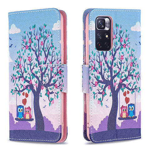 Custodia Portafoglio In Pelle Fantasia Modello Cover con Supporto B03F per Xiaomi Poco M4 Pro 5G Lavanda