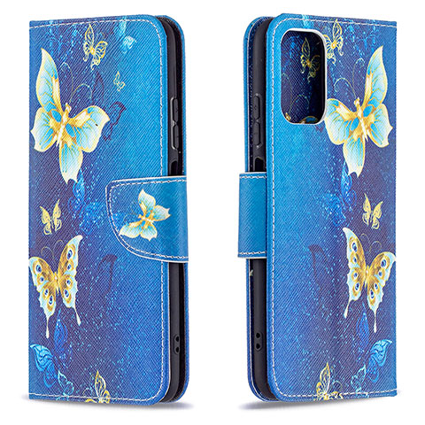 Custodia Portafoglio In Pelle Fantasia Modello Cover con Supporto B03F per Xiaomi Poco M5S Cielo Blu