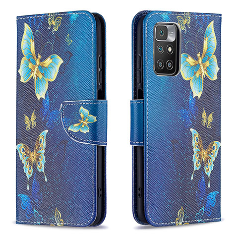 Custodia Portafoglio In Pelle Fantasia Modello Cover con Supporto B03F per Xiaomi Redmi 10 (2022) Cielo Blu