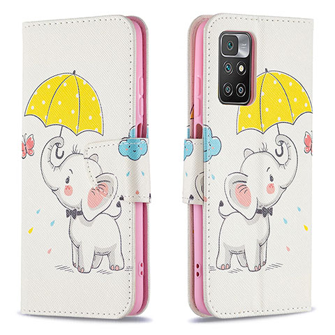 Custodia Portafoglio In Pelle Fantasia Modello Cover con Supporto B03F per Xiaomi Redmi 10 (2022) Giallo