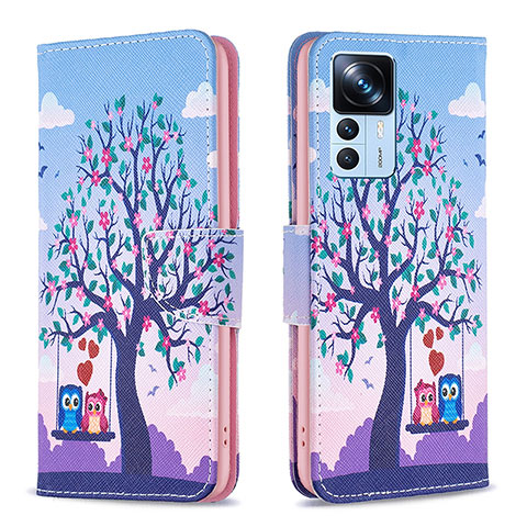 Custodia Portafoglio In Pelle Fantasia Modello Cover con Supporto B03F per Xiaomi Redmi K50 Ultra 5G Lavanda