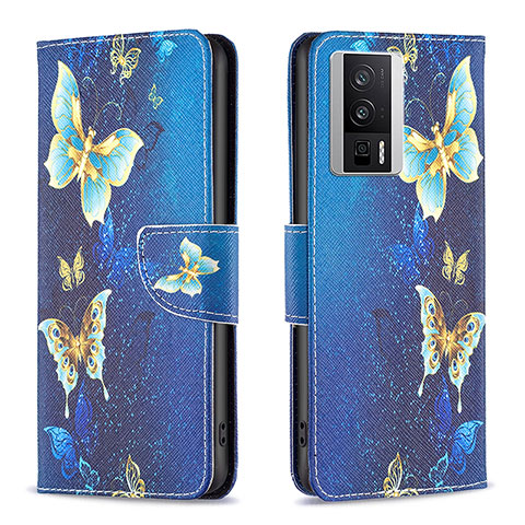 Custodia Portafoglio In Pelle Fantasia Modello Cover con Supporto B03F per Xiaomi Redmi K60 5G Cielo Blu