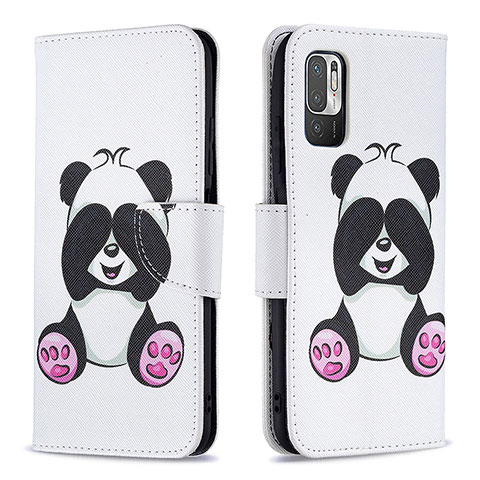 Custodia Portafoglio In Pelle Fantasia Modello Cover con Supporto B03F per Xiaomi Redmi Note 10 5G Bianco