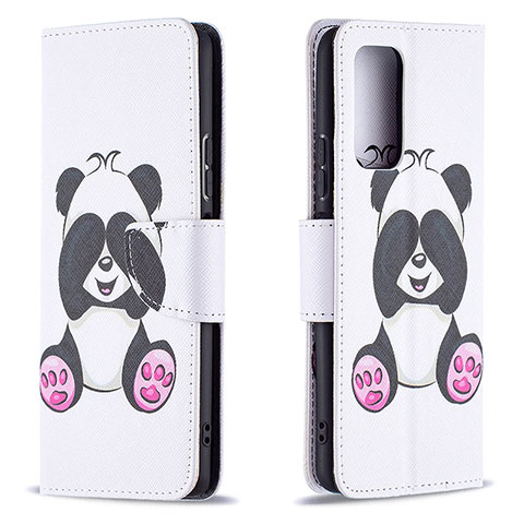 Custodia Portafoglio In Pelle Fantasia Modello Cover con Supporto B03F per Xiaomi Redmi Note 10 Pro 4G Bianco