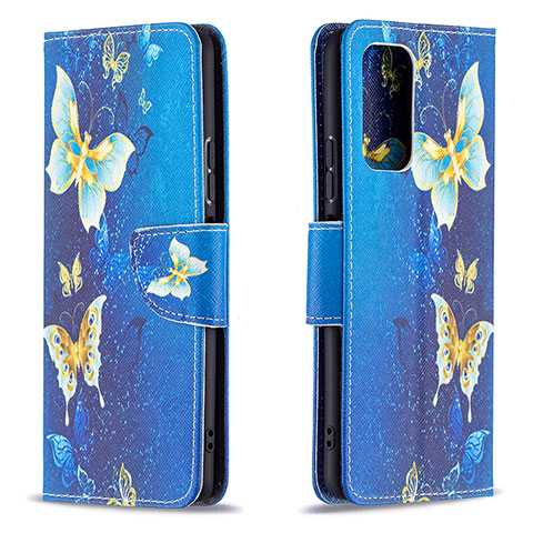 Custodia Portafoglio In Pelle Fantasia Modello Cover con Supporto B03F per Xiaomi Redmi Note 10 Pro 4G Cielo Blu